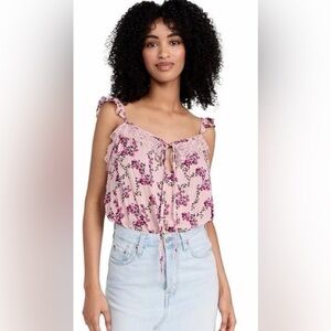 NWT Free People Intimately Take It Away Bodysuit in Pink Rose Floral Size Medium